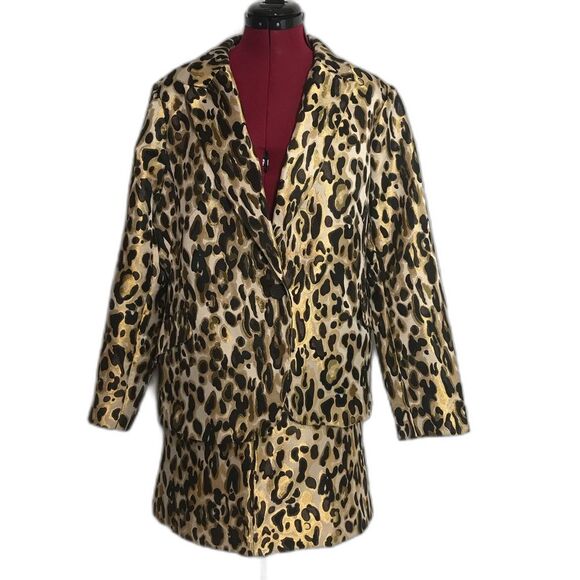 Nine West Skirt Suit Size XXL Leopard Jacquard 2-Piece Set Blazer & Skirt NWT - Picture 15 of 15